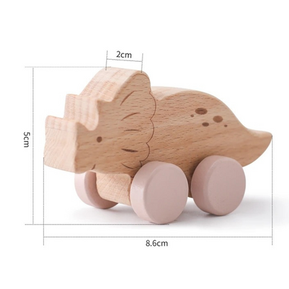 Drewniany pociąg Montessori w pastelowych kolorach