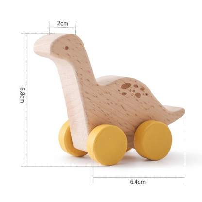 Drewniany pociąg Montessori w pastelowych kolorach