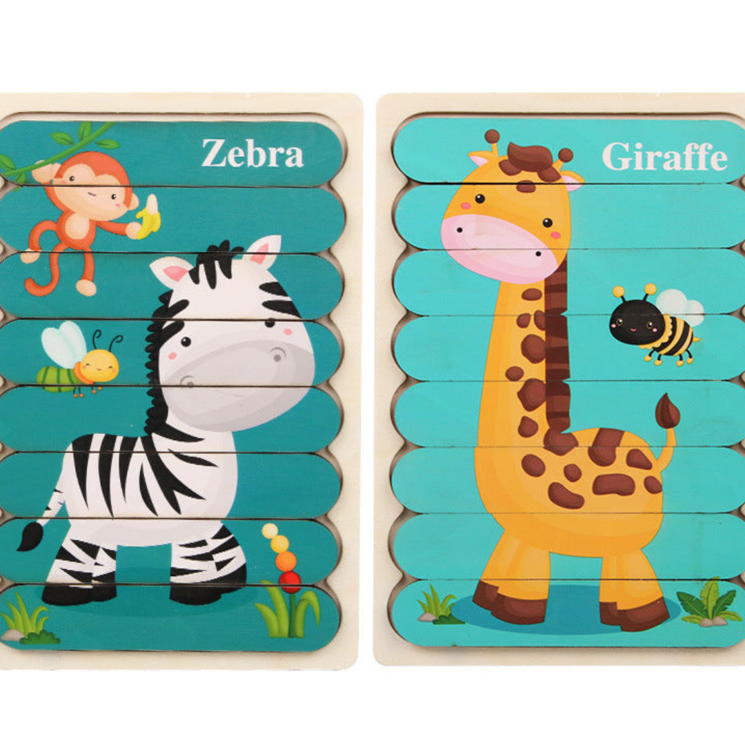 Drewniane puzzle Montessori