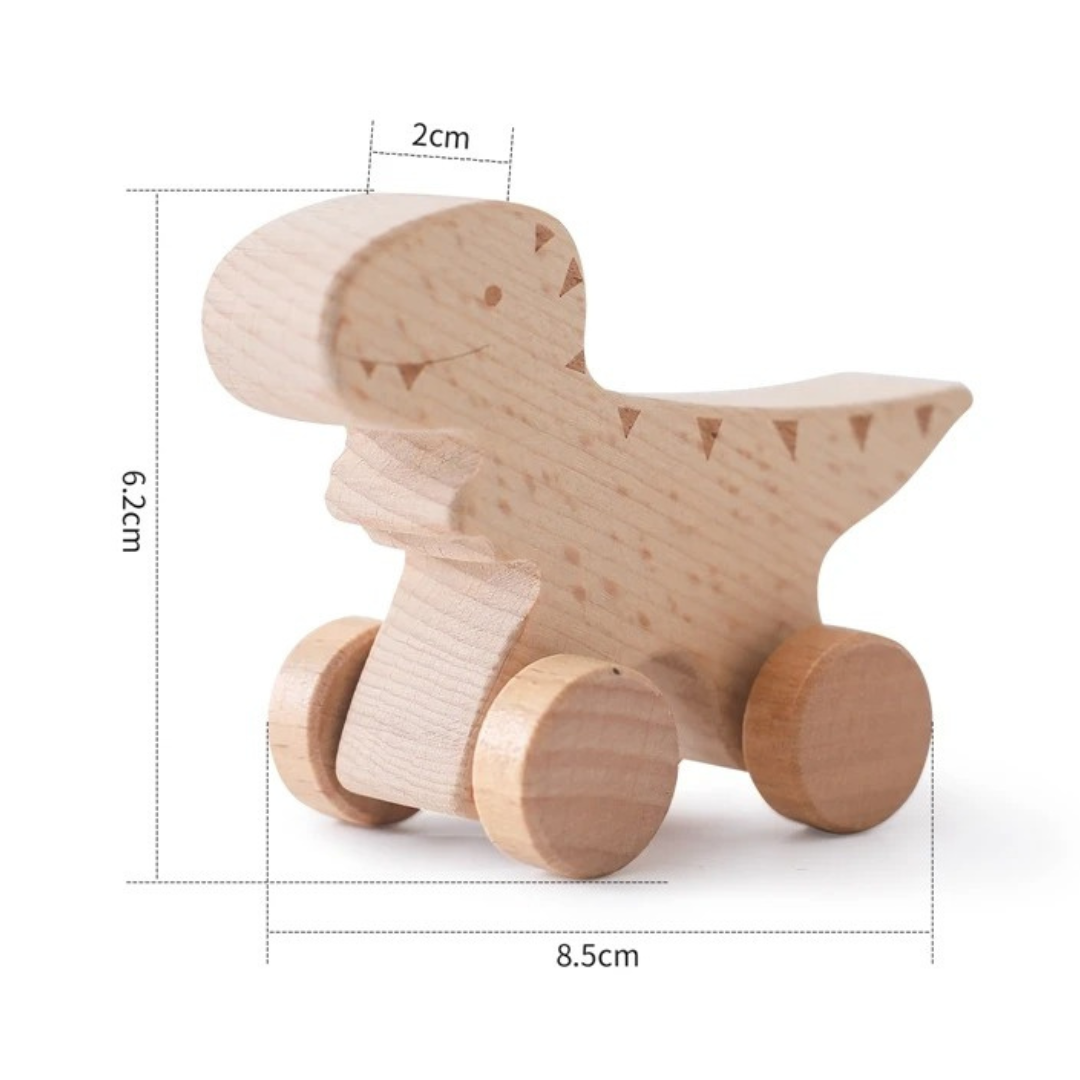 Drewniany pociąg Montessori w pastelowych kolorach