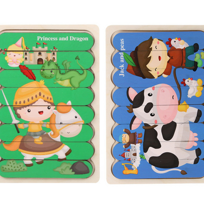Drewniane puzzle Montessori