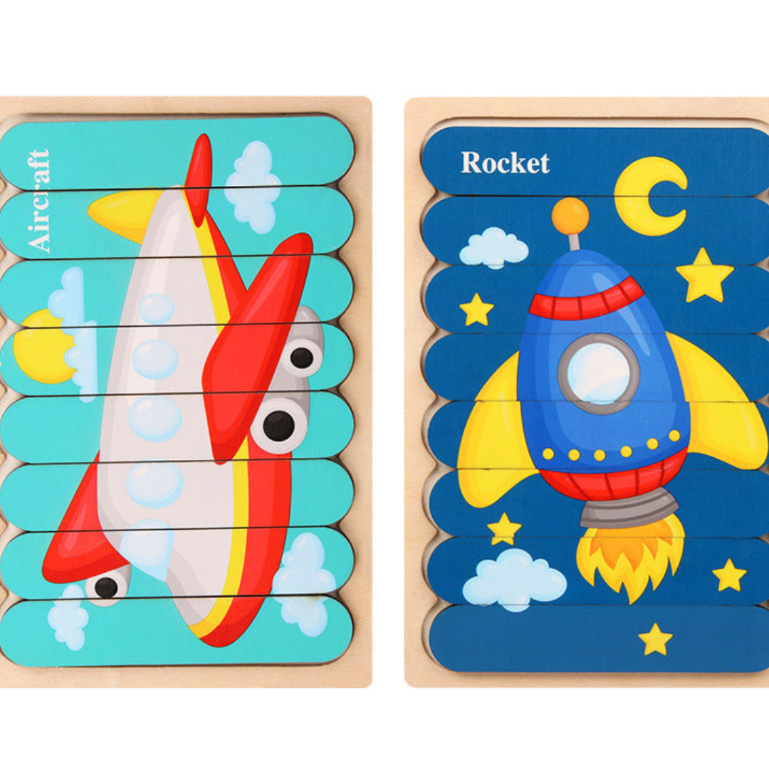Drewniane puzzle Montessori