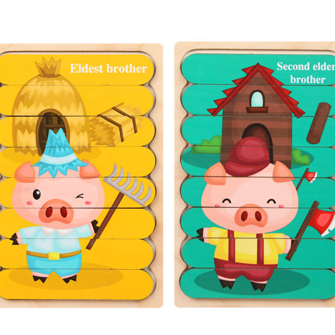 Drewniane puzzle Montessori