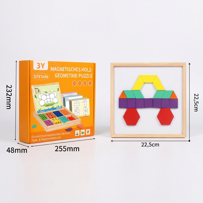 Drewniana magnetyczna układanka geometryczna dla dzieci