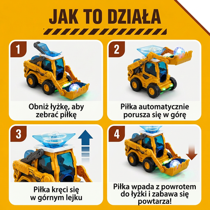 Muzyczna świecąca koparka z funkcją ciągłego nabierania piłeczek