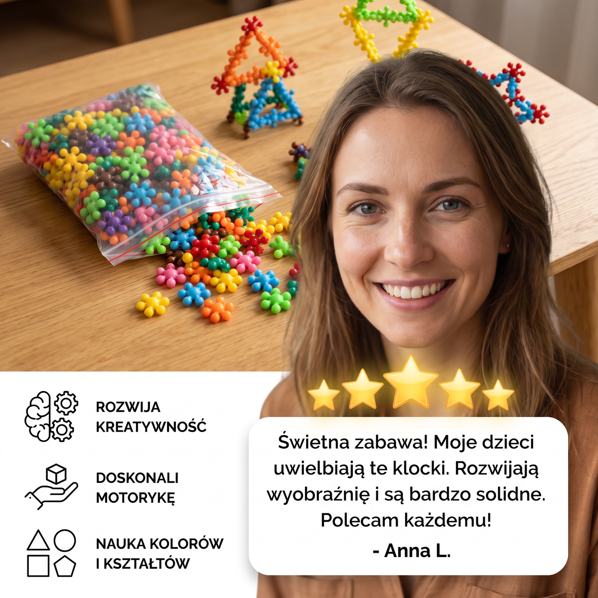 Zestaw klocków Montessori w kształcie kwiatów śliwy