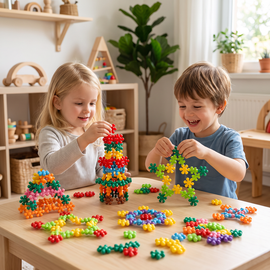 Zestaw klocków Montessori w kształcie kwiatów śliwy