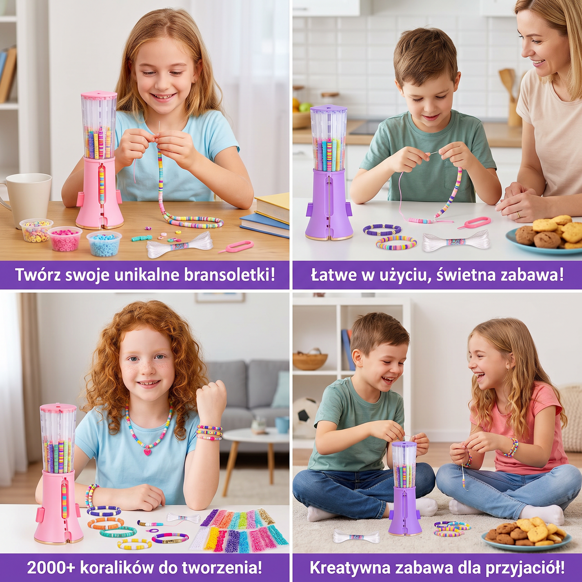 zestaw DIY do tworzenia bransoletek z koralików dla dzieci