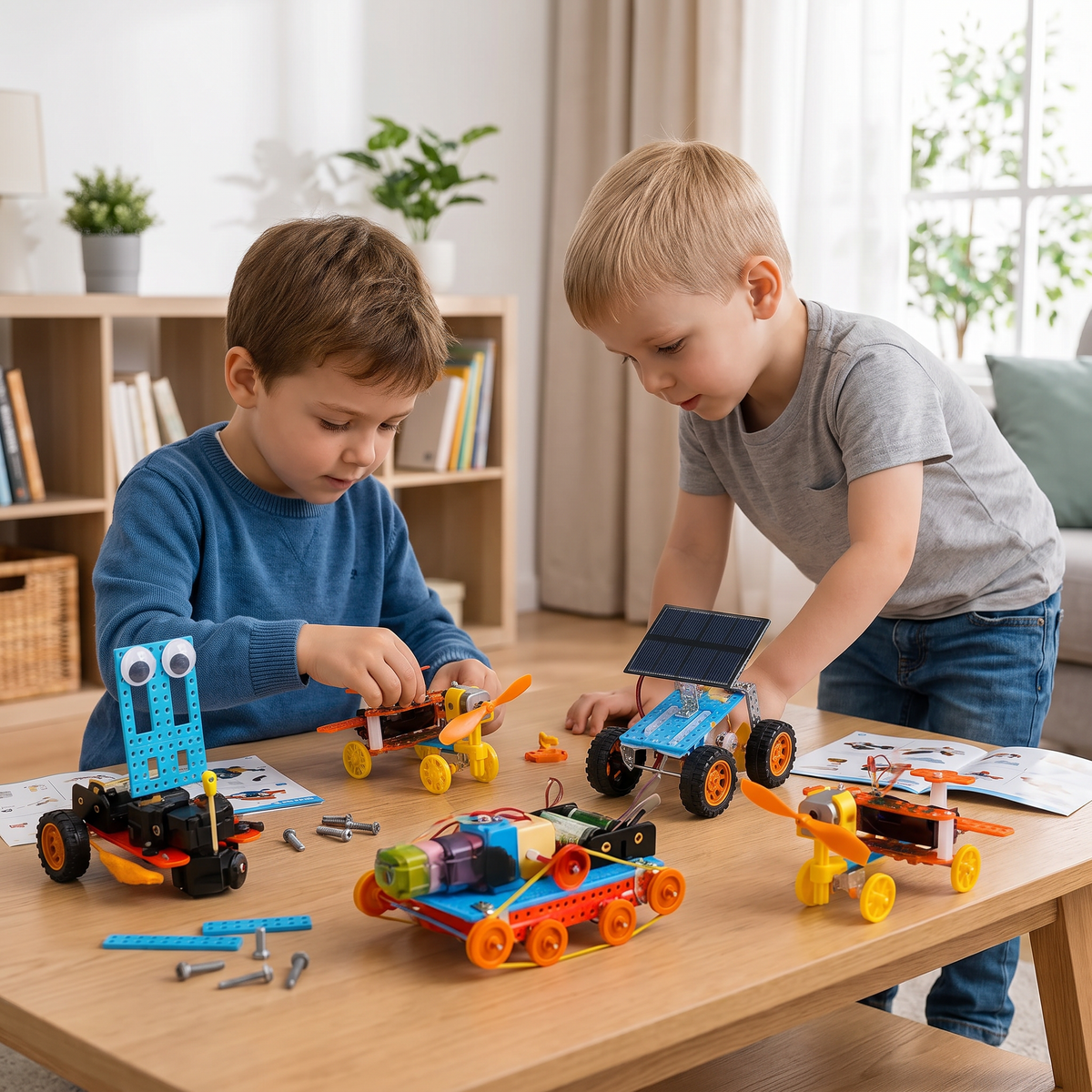 Edukacyjny zestaw konstrukcyjny STEM 5 w 1 do samodzielnego budowania pojazdów
