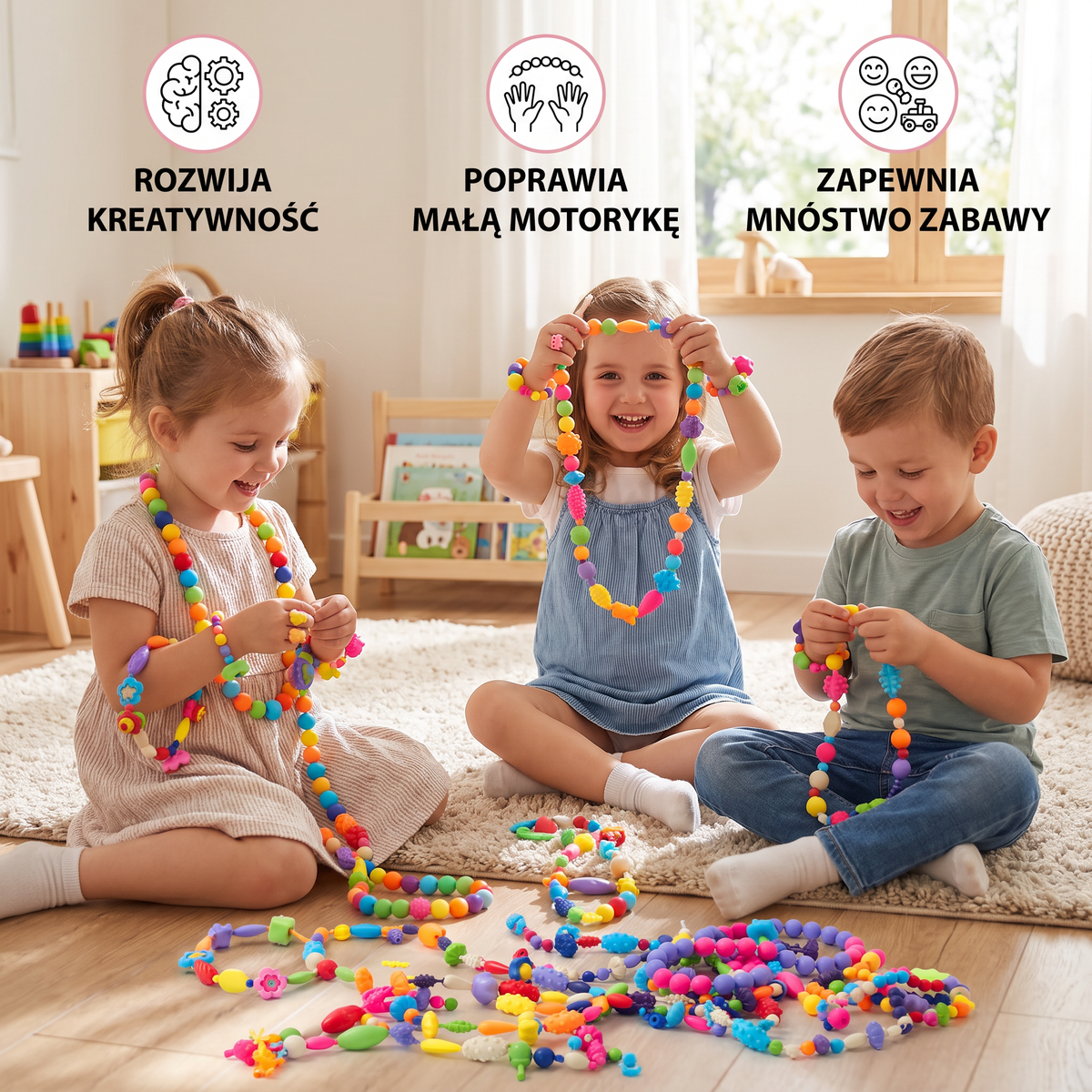 Klocki Biżuteryjne dla Dzieci – Kreatywny Zestaw do Tworzenia Ozdób