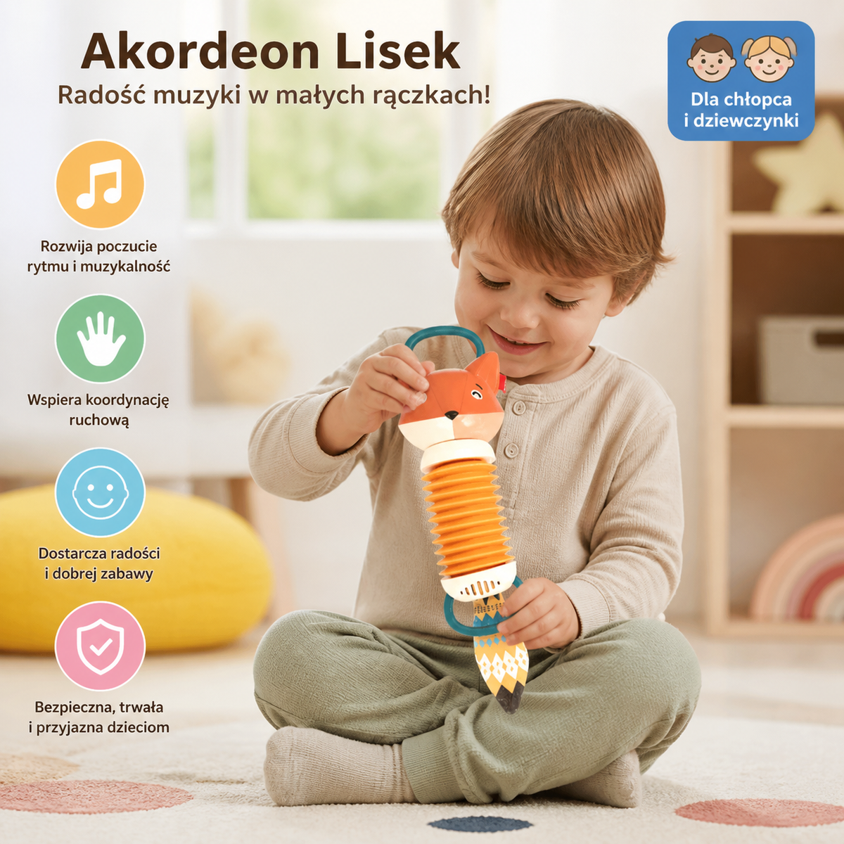 Akordeon Lisek – Muzyczna Zabawka dla Dzieci