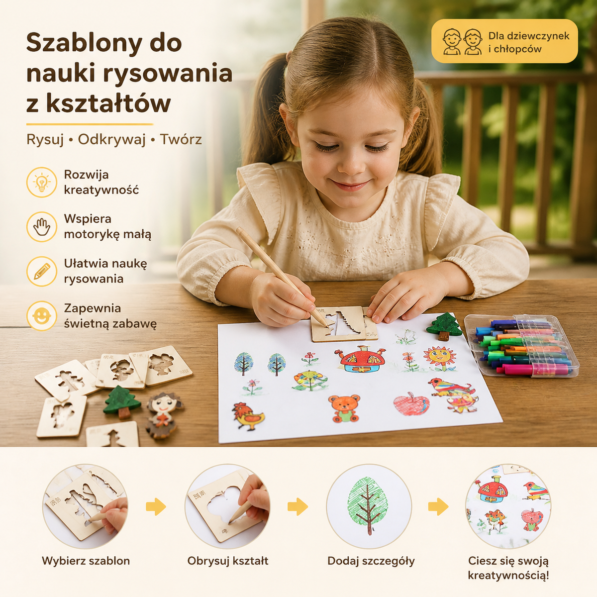 Kreatywne Szablony – Nauka Rysowania za Pomocą Kształtów
