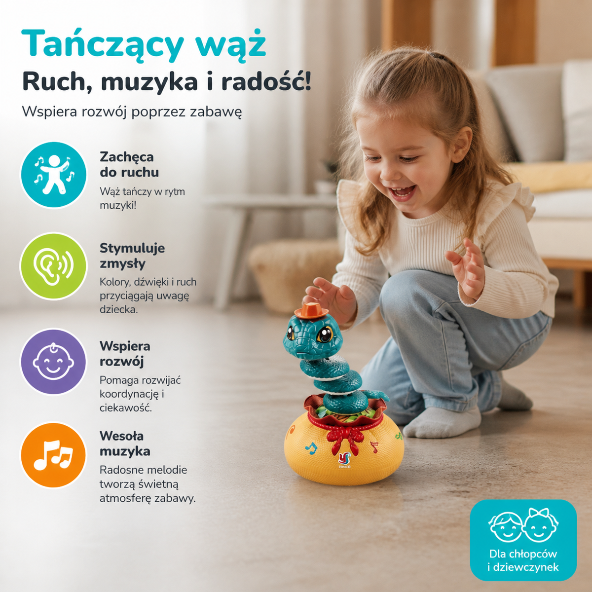 Tańczący wąż zabawka dla dzieci