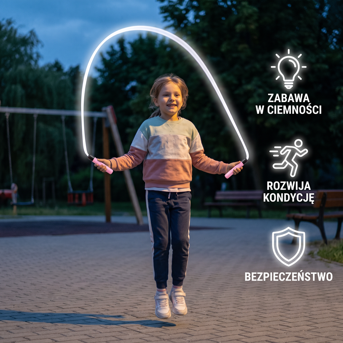 Świecąca skakanka LED