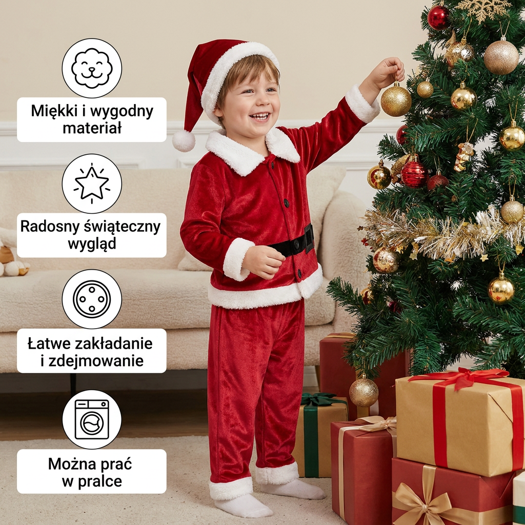 Zestawy stroju Świętego Mikołaja dla niemowląt i małych dzieci