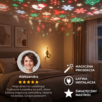 Świąteczna lampka-projektor z choinką