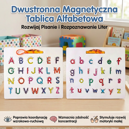 Magnetyczna tablica 2 w 1 do nauki pisania wielkich i małych liter dla dzieci