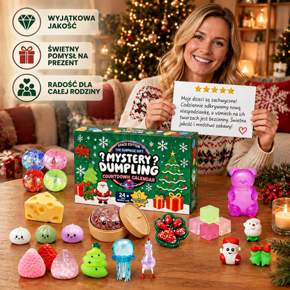Świąteczny kalendarz adwentowy z zabawkami Squishy dla dzieci