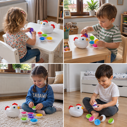 Montessori – kurczaczek do nauki kształtów i kolorów