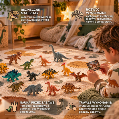 24-dniowy kalendarz adwentowy z dinozaurami i figurkami-niespodziankami