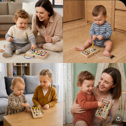 Drewniana tablica aktywności Montessori