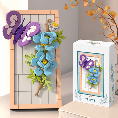 Zestaw klocków DIY 3D z motywem natury – kwiaty i owady