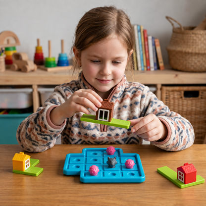 Montessori „Trzy małe świnki i wilk” – puzzle i gra rozwijająca umiejętności