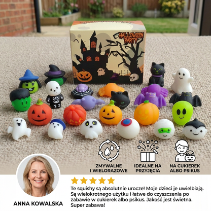 Zmywalny i wielorazowy zestaw zabawek Squishy na Halloween – na przyjęcia i cukierek albo psikus
