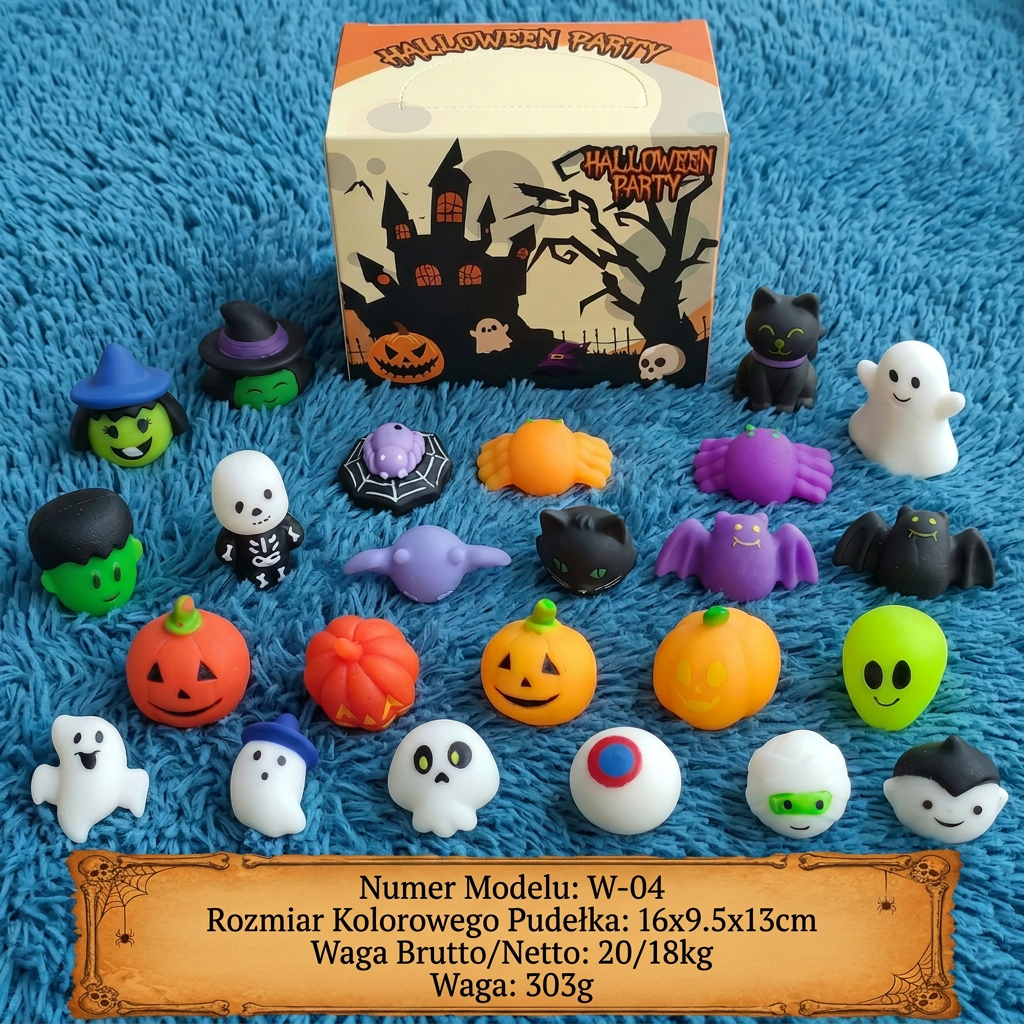 Zmywalny i wielorazowy zestaw zabawek Squishy na Halloween – na przyjęcia i cukierek albo psikus