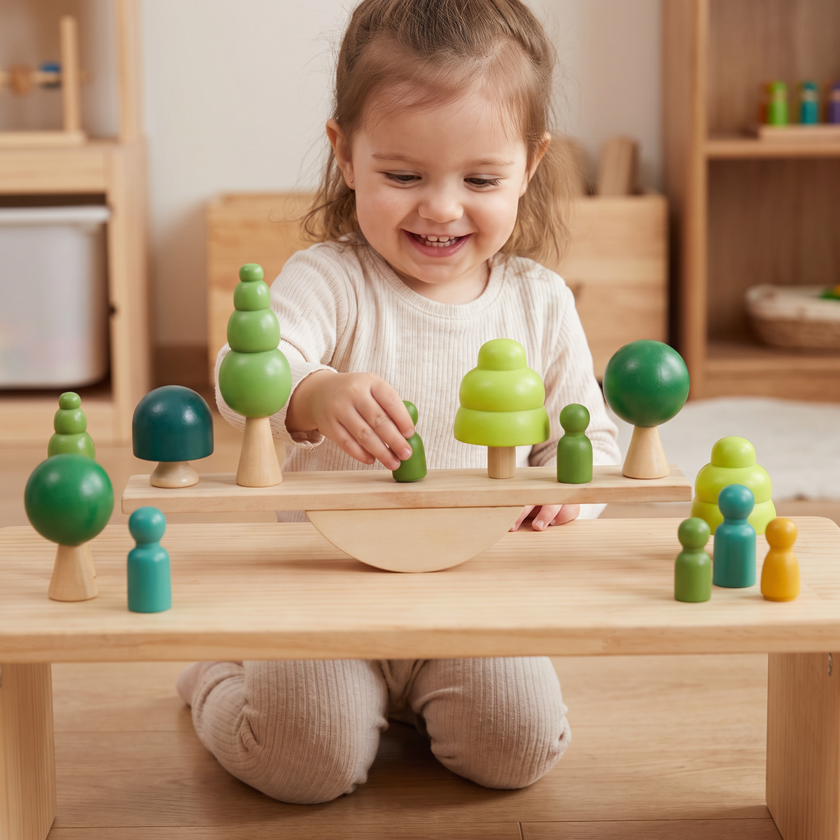 Drewniana Huśtawka Montessori dla Dzieci