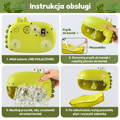 Dinozaur do kąpieli z bańkami – mnóstwo radości podczas każdej kąpieli!