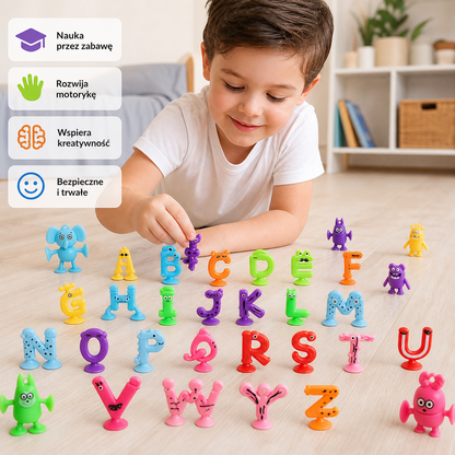 Edukacyjna zabawka z literami i cyframi na przyssawki