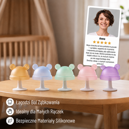 Silikonowy gryzak grzybek dla niemowląt – idealny dla małych rączek