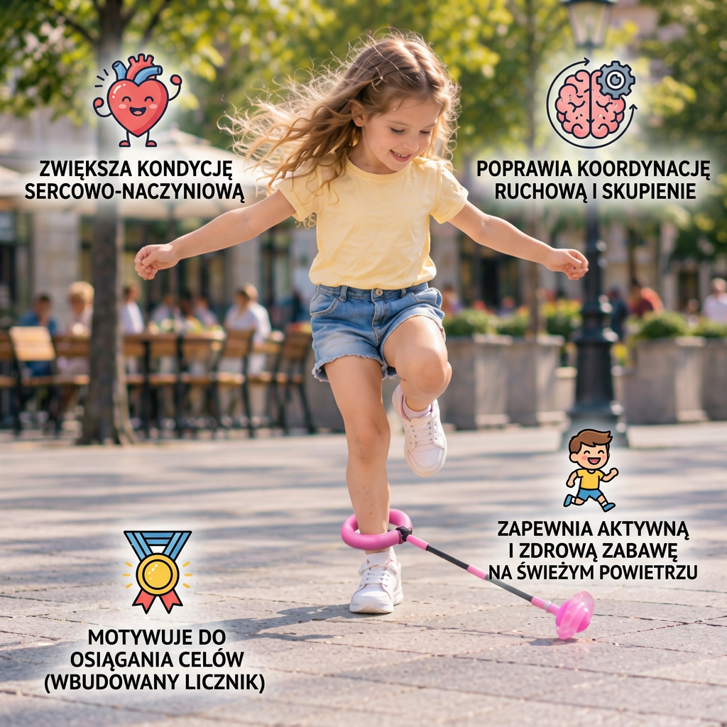 Piłka do skakania LED 3 w 1 z licznikiem skoków i timerem dla dzieci