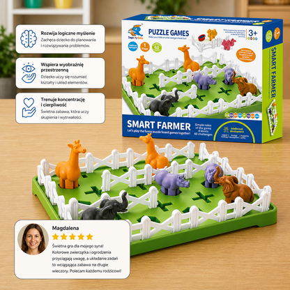 Montessori – puzzle ze zwierzętami gospodarskimi i gra edukacyjna