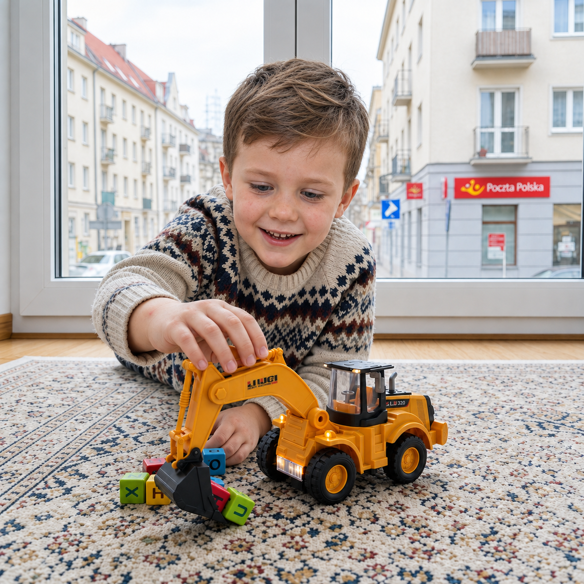 Tańcząca koparka z muzyką