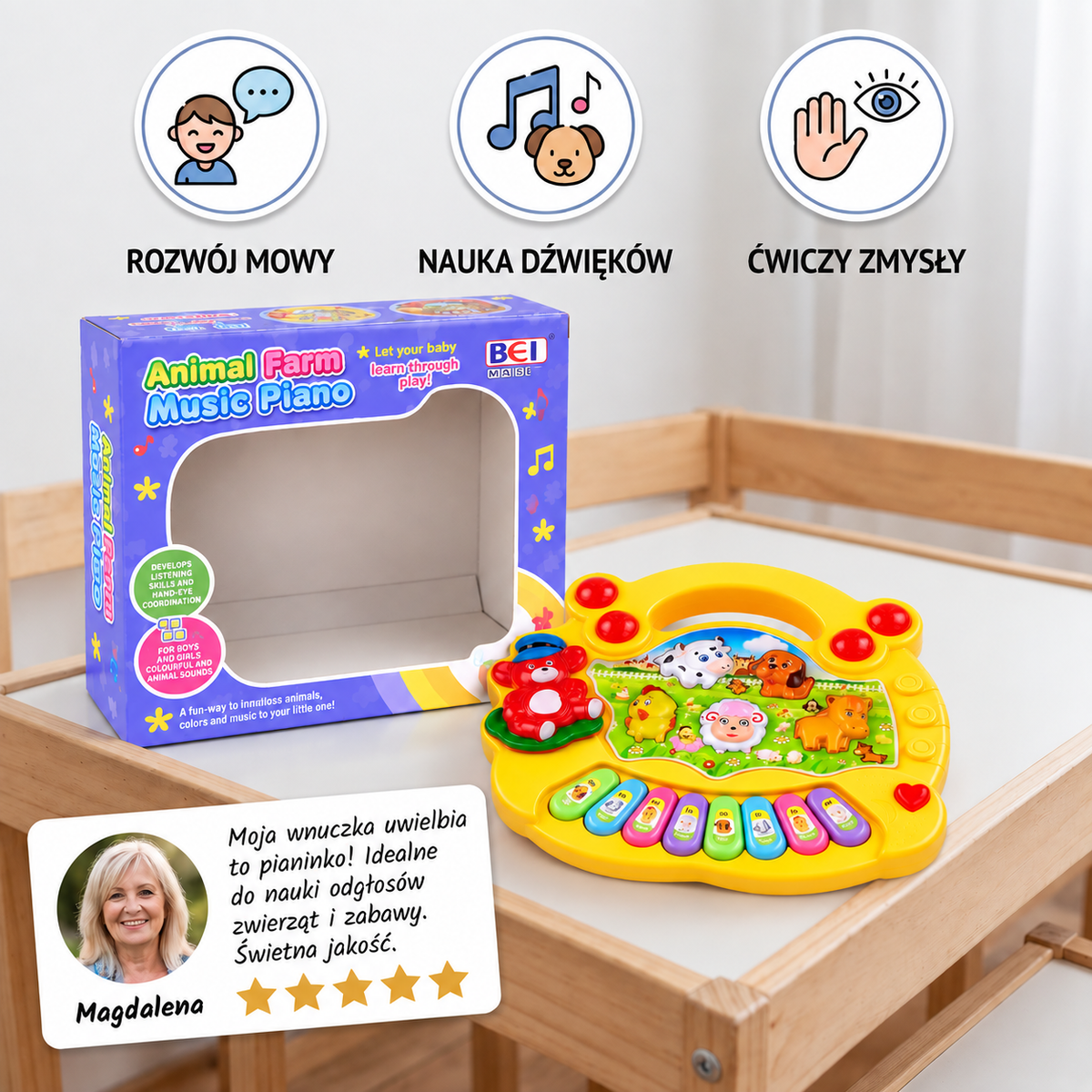 Pianinko z odgłosami zwierząt