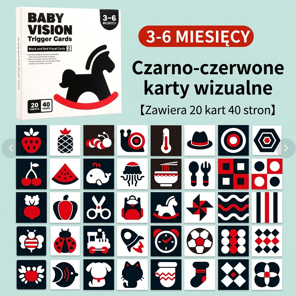 Karty edukacyjne Montessori dla niemowląt – Stymulacja wzroku, kolory i kategoryzacja
