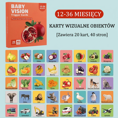 Karty edukacyjne Montessori dla niemowląt – Stymulacja wzroku, kolory i kategoryzacja