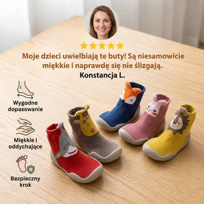 Antypoślizgowe skarpetki-buciki ze zwierzątkami
