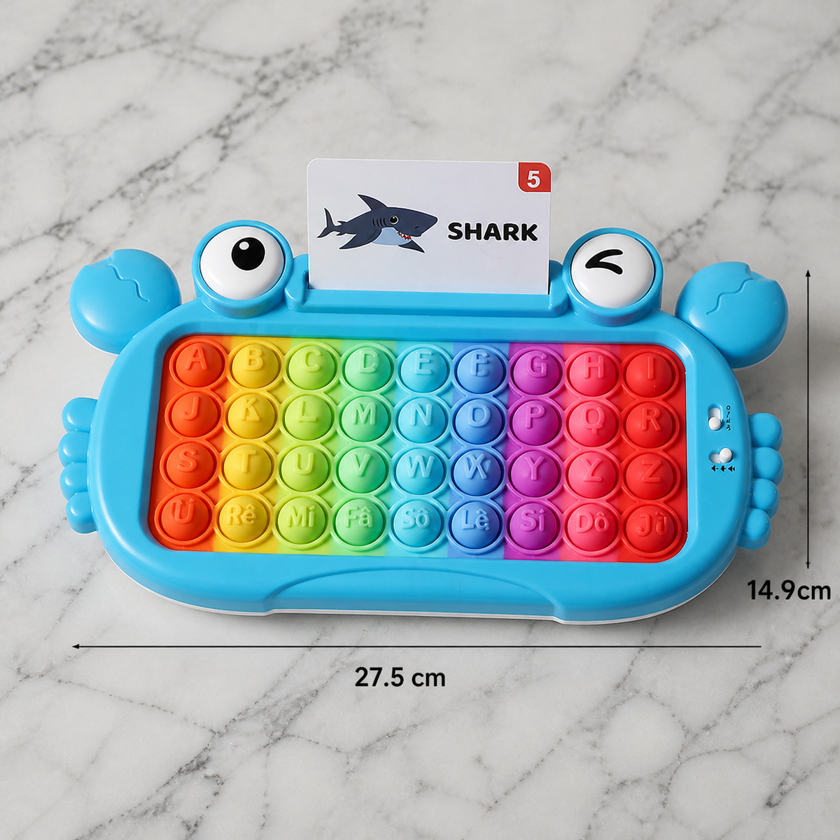 Interaktywny mówiący tablet edukacyjny z kartami, klawiaturą Pop-It oraz grami do nauki pisowni i wymowy