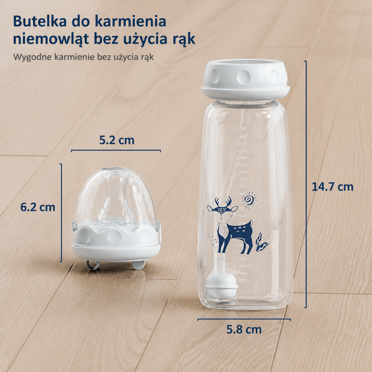 Butelka do karmienia niemowląt bez użycia rąk