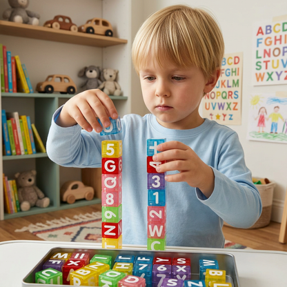 Zestaw edukacyjny Montessori STEM – 40 magnetycznych liter i cyfr dla dzieci