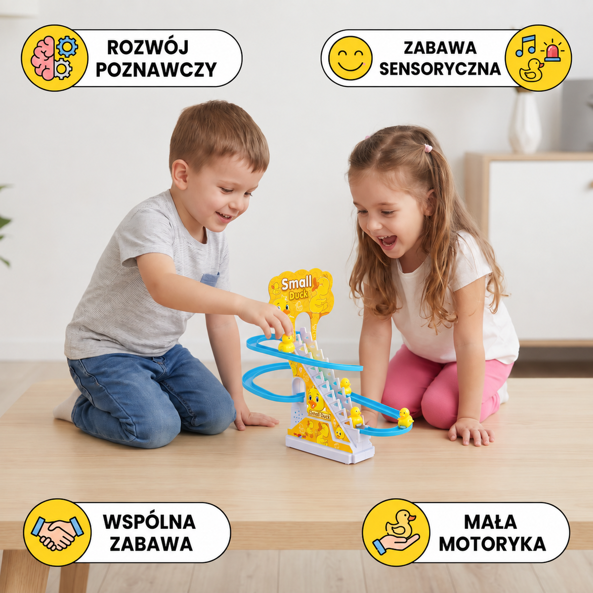 Wyścigowa zjeżdżalnia z kaczkami – pełna przygód zabawa dla dzieci