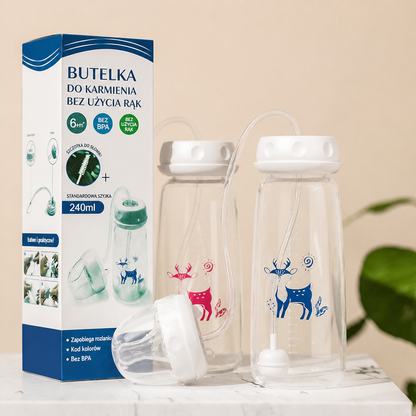 Butelka do karmienia niemowląt bez użycia rąk
