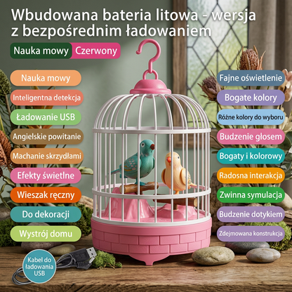 Interaktywna Klatka z Mówiącym Ptaszkiem – Zabawka dla Dzieci