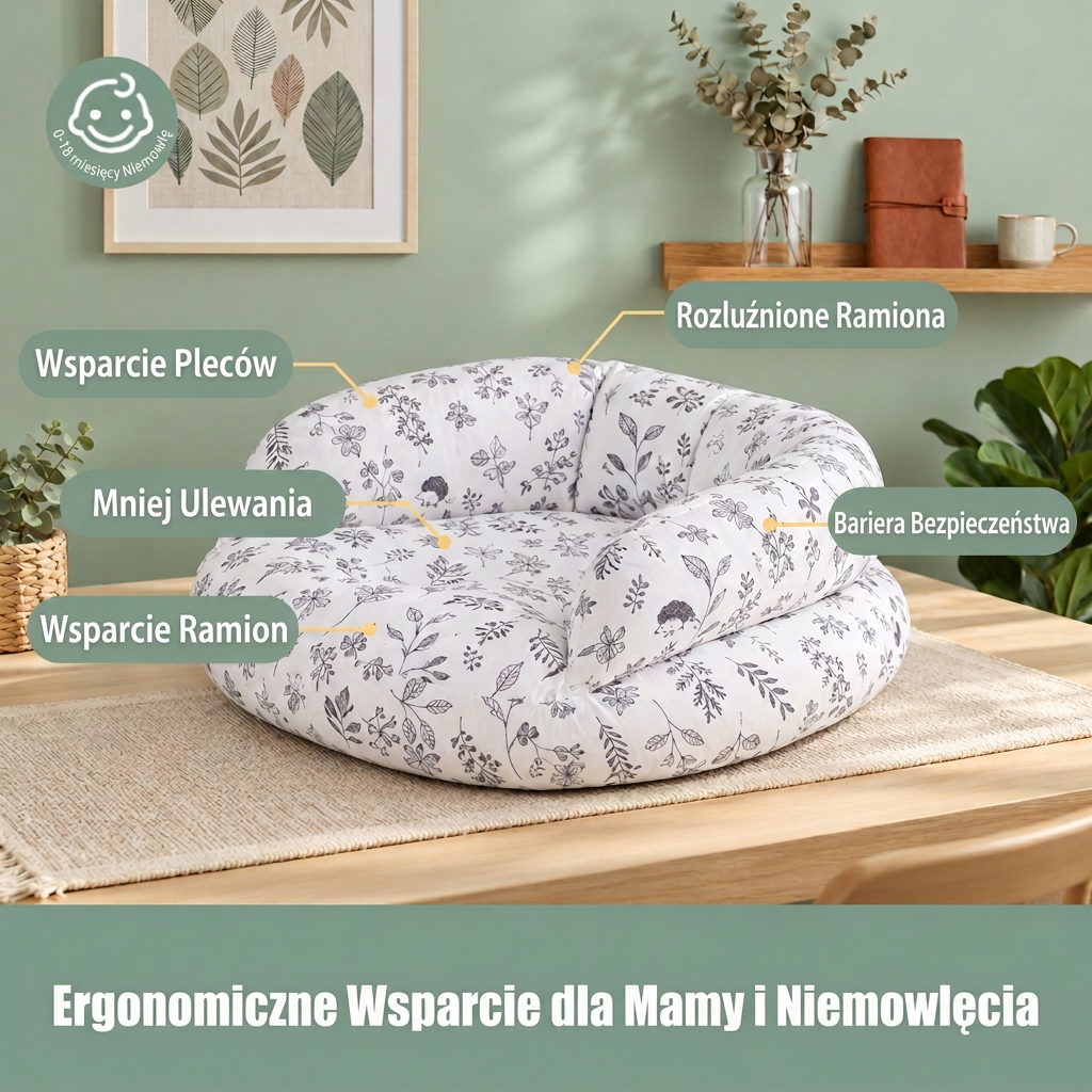Wielofunkcyjna poduszka do karmienia piersią i butelką ze zdejmowanym pokrowcem