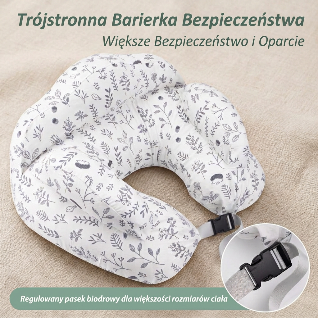 Wielofunkcyjna poduszka do karmienia piersią i butelką ze zdejmowanym pokrowcem