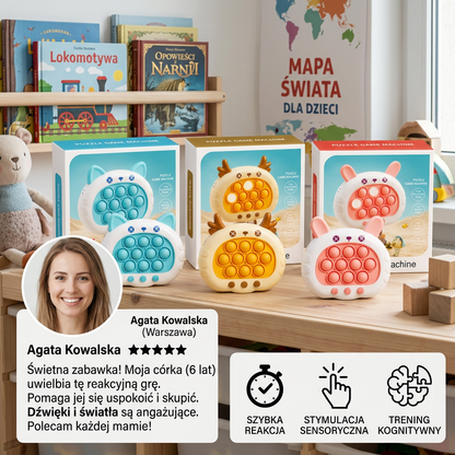 Kieszonkowa gra Pop It na refleks – sensoryczna zabawka antystresowa dla dzieci