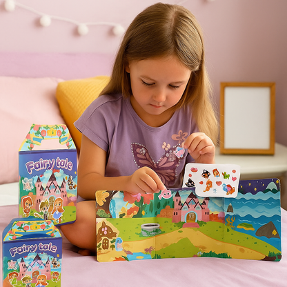 Wielorazowe książeczki z naklejkami Montessori w różnych motywach